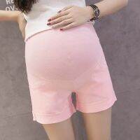 Pregnancy Women Summer Belly Shorts Solid Color High Waist Straight Short Trousers Maternity Cuffs Casual Cotton Pants