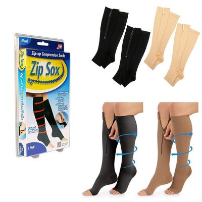 Zip Sox ถุงเท้ามีซิป กระชับน่องบำรุงขาลดเส้นเลือดขอด บวมน้ำ ถุงเท้า แก้ปวด ถุงเท้า เพื่อ สุขภาพ ถุงน่อง เส้นเลือด ขอด ถุงเท้า เส้น