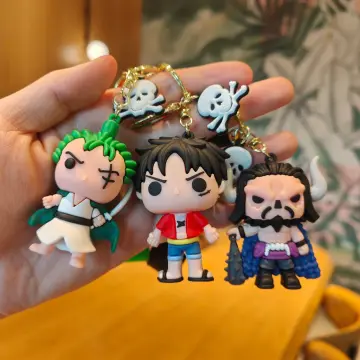 new One Piece Keychains Anime Monkey D. Luffy Tony Chopper Roronoa Zoro  Cartoon Character Keyrings Bulk Keyring Doll Bag Pendent