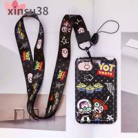 XINSU38 เด็กๆ น่ารักดี แท็กชื่อ เคสบัตรประชาชน สายรัดพวงกุญแจ บัตรเครดิตธนาคาร ที่ใส่ป้าย กระเป๋าใส่บัตรลายการ์ตูน กล่องใส่บัตรรถบัส กระเป๋าบัตรผ่าน