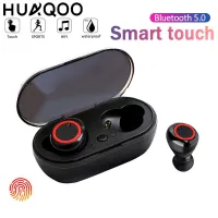 HUAQOO Y50-TWSไร้สายบลูทูธชุดหูฟังมินิแบบพกพาพร้อมกล่องแบตเตอรี่อายุการใช้งานยาวนานสามารถโทร,Bassเพลงเข้ากันได้กับโทรศัพท์มือถือต่างๆ