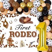 FANGLELAND First Rodeo ของตกแต่งงานปาร์ตี้วันเกิดเด็กผู้ชาย-คาวบอยตะวันตกบอลลูนอุปกรณ์ทำพวงมาลัยฉากหลังโรเดโอครั้งแรกหมายเลข1ลูกโป่งฟอยล์ของตกแต่งงานปาร์ตี้วันเกิดโรดีโอ1st