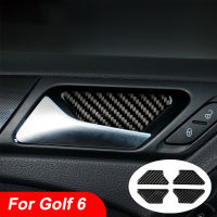 4Pcs Door Handle Bowl Decoration Carbon Fiber Sticker For Volkswagen VW Golf 6 MK6 GTI 2008-2012 Car Interior accessories