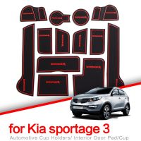 【YF】 Car Gate Slot Cup Mat for KIA Sportage 3 2011 2012 2013 2014 2015 Door Groove Mats Anti-Slip pad Cover Interior Accessories