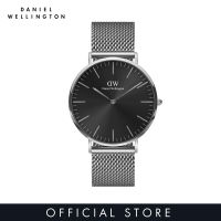 Daniel Wellington Classic 40mm Sterling Silver Onyx Dial Watch for men - Stainless Steel watch strap - DW official - Mens watch - Male watch - Black dial - Authentic นาฬิกา นาฬิกาผู้ชาย