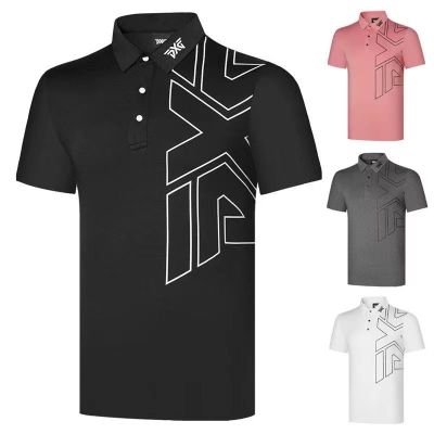 PXG summer golf clothing mens T-shirt printing quick-drying breathable short-sleeved polo shirt loose sports Golf golf