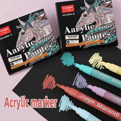 GN S2000 12/24/36/48Colors Acrylic Marker Painting Brush Pens For DIY Card Drawing Stone Glass Canvas Ceramic Wood Art Supplies