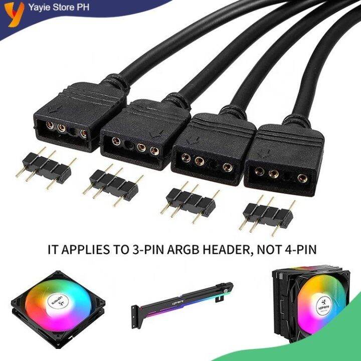 UpHere 1 To 4 RGB Splitter Cable 5V 3Pin ARGB LED Strip Connector ...