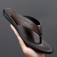 【CW】 Summer Men Flip Flops High Quality Leather Indoor Slides Beach Sandals Anti-slip Zapatos Hombre Casual Shoes Wholesale