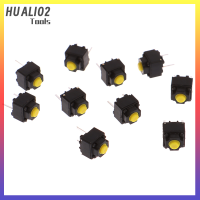 HUALI02ปุ่มปิดเสียง10ชิ้น6X6X7.3มม. สวิตช์เงียบสวิตช์ไมโครปุ่มเมาส์