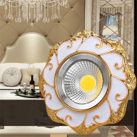 American Luxury Gold Garland Rhombus Resin Downlights For Living Room Kitchen Corridor Indoor Decoration Recessed Spots Lamp