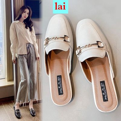 ஐ✵ Spot Goods Large Size Womens Shoes 41-43 Feet Wide Baotou Half Slippers Female Summer