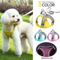 【DT】Dog Harness Clothes Vest Chest Strap Cat Collars Rope Small Dogs Reflective Breathable Adjustable Outdoor Walking Pet Supplies hot 1