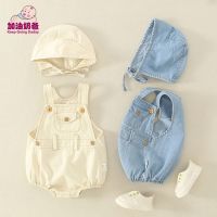 Summer wear the new super cute of newborn babies with cap attached bag fart clothes go climbing suits western style the clothes in summer