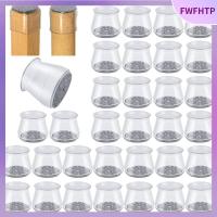 FWFHTP 32 Pcs รู้สึกเหมือนอยู่ ตัวป้องกันขาเก้าอี้ โปร่งใสโปร่งใส กลมกลมๆ แผ่นรองขาเฟอร์นิเจอร์ กันลื่น ซิลิโคนทำจากซิลิโคน หมวกคลุมขาเก้าอี้ พื้นไม้เนื้อแข็ง