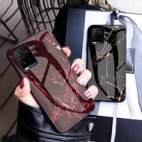 เคส Vivo Y02t Y27 5g Y36 5g Y35 2022 Y02S Y77 5G Y30 5G Y55 5G Y33T Y21s Y21 Y33s Y21T ล่าสุด2022แฟชั่นหินอ่อนหรูกระจกนิรภัยขอบนุ่มกรณีเคสโทรศัพท์ Vivo Y21S Y33t Y21t เคสปลอก