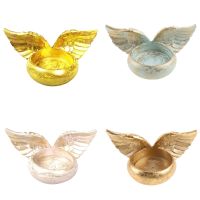 Angel Wings Candle Holder Resin Statue Home Decoration Prayer Candlestick for Home Wedding Christmas Church