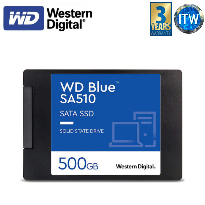 ITW | Western Digital Blue SA510 500GB III 6Gbs, 7mm Internal SSD (WDS500G3B0A-00AXR0) | Lazada
