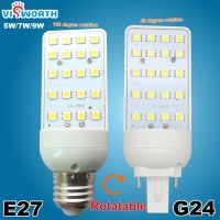 [HOT QQZIWWUJJWG 104] G24หลอดไฟ LED 5วัตต์7วัตต์9วัตต์ G24 LED ข้าวโพดหลอดไฟโคมไฟ SMD5050สปอตไล E27 180องศา AC 110 220โวลต์แนวนอนเสียบแสง