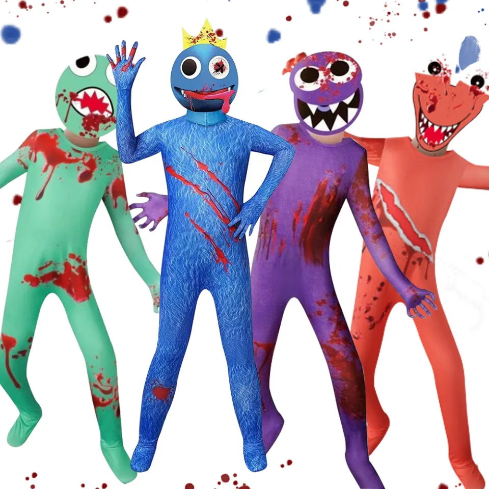 One-piece Rainbow Friends Costume For Kids Adults Blue Monster