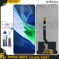 Beyondwolf หน้าจอขนาดนิ้วทดสอบของแท้6. 95สำหรับ Infinix Note 11 Pro อะไหล่ทดแทนประกอบแผงดิจิไทเซอร์จอแสดงผล LCD แบบสัมผัสหน้าจอ X697สำหรับ Infinix Note 11 Pro/ X697 LCD