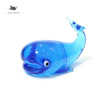 Blue Murano Glass Dolphin, Shark, Whale Mini Figurine จำลองสัตว์ทะเลรูปปั้นขนาดเล็กเครื่องประดับ Home Desktop Decor Collection