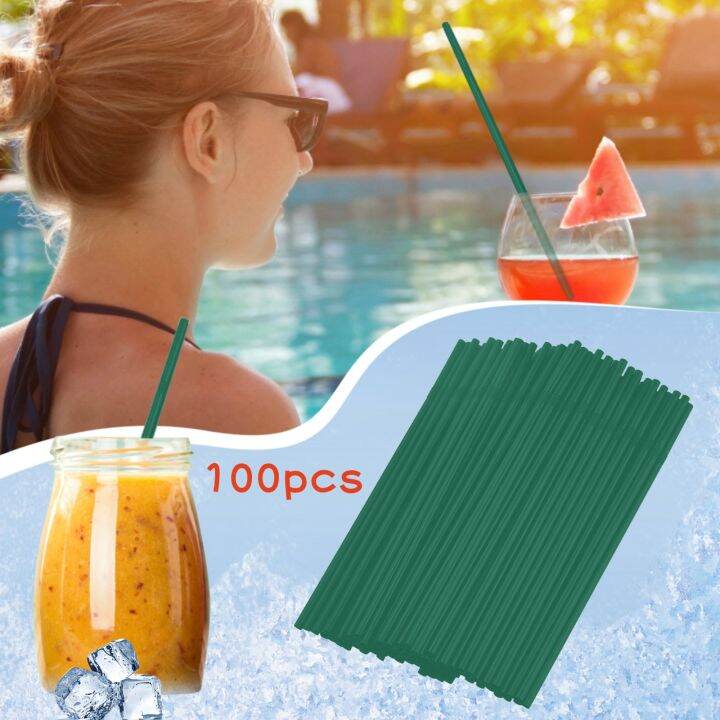 100PCS Disposable Plastic Straw Flexible Straw For Banquet Bar Drinks ...