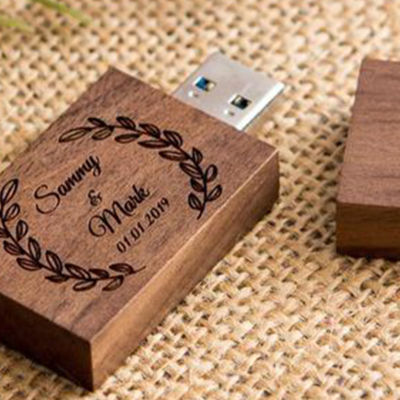 ✨Hot Sale! แฟลชไดร์ฟไม้วอลนัท (Walnut USB)เลเซอร์โลโก้ ความเร็ว USB 3.0 สุดฮอต! แฟลชไดร์ฟแท้