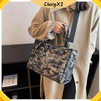 CHONGXI ริบบิ้นหรูหรา ถุงสิริผ้า จุได้มาก ผ้าฝ้ายบุนวม กระเป๋า Crossbody แฟชั่นสำหรับผู้หญิง กระเป๋าถือสำหรับพื้นที่ สำหรับผู้หญิง