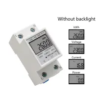 รางรางรางไฟดิจิทัลสองสาย Lcd แบบเฟสเดียวใช้พลังงานไฟฟ้าพลังงานวัตต์มิเตอร์230V 50Hz