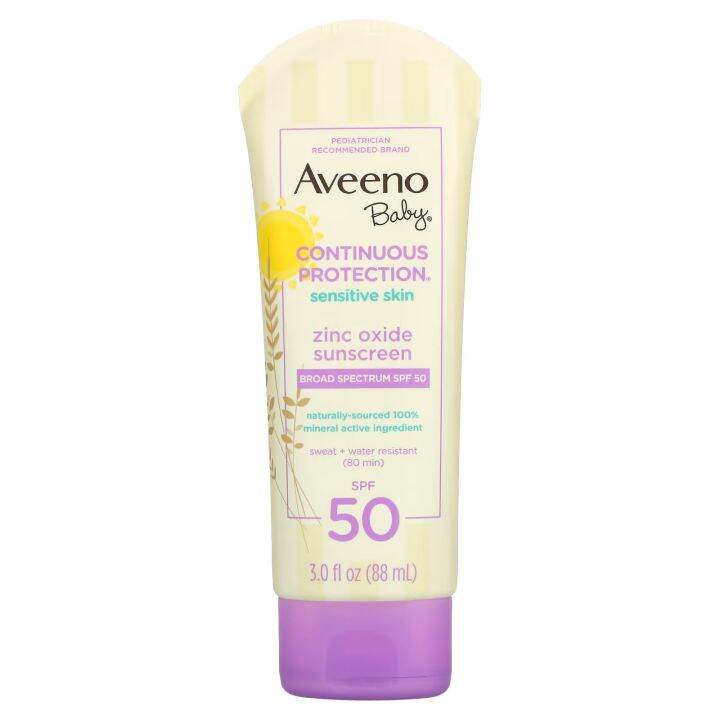 [PREORDER] AVEENO BABY ZINC OXIDE SUNSCREEN SPF 50 88ML SENSITIVE