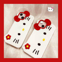 Sanrio Hello s 14 13 12 11 Plus Pro Max Kawaii เคสศัพท์อะนิเมะคริสต์มาสของขวัญดอกไม้สีแดงเคสป้องกันของเล่น Girls