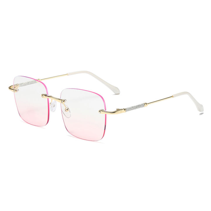 500-0-fashionable-frameless-แว่นสายตาสั้นสำหรับผู้หญิงป้องกันแสงสีฟ้าแว่นคอมพิวเตอร์สีชมพูแว่นสายตาสั้นสำหรับสตรี