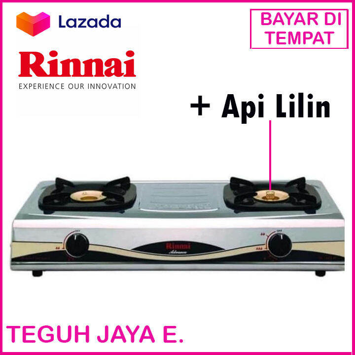 Kompor Gas Rinnai RI-522A Stainless 2 Tungku Asli + Setting Api Lilin |  Lazada Indonesia