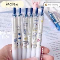 ESETANGJEAN 6PCS อุปกรณ์การเรียนสำนักงาน สัมผัสนุ่มสบาย ของขวัญสำหรับนักเรียน เครื่องเขียนสร้างสรรค์ ปากกาที่เป็นกลาง เครื่องมือสำหรับเขียน ปากกาเจล ปากกาลูกลื่น