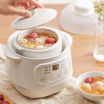 1L Gruel Soup Pot Ceramic Electric Crock Pot Automatic Household