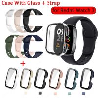 สายเคสกระจก9D สำหรับ Redmi Watch 3 Active ชิ้นสายนาฬิกาป้องกันหน้าจอฝาแข็งสายนาฬิกาข้อมือสำหรับ Xiaomi Redmi อุปกรณ์ Watch3