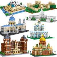 Diamond City Architecture Model Building Blocks Great Wall Big Ben London Moscow Vasily Cathedral Tower Micro Construction Toy