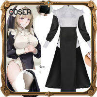 【COSER 77】ชุดคอสเพลย์ อนิเมะ Nuns Original Design Chowbie เซ็กซี่ ขนาดใหญ่ สีดํา สําหรับผู้หญิง