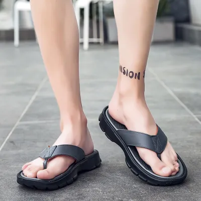 สินค้าแฟชั่นReady stock Goga Max 2021 Skechers Mens Summer Fashion Slippers Casual Beach Sandals Selipar fesyen ka