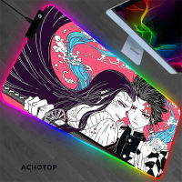 80x30cm Demon Slayer RGB Computer Mouse Pad Gamer Mouse Pads Large Gaming Mousepad XL Desk Mause Mats Keyboard Mouse Carpet LED