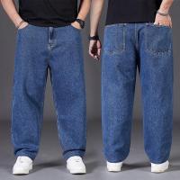 Celana Jeans Big Size สำหรับผู้ชายกางเกงยีนส์ขากว้าง Q14-13ขนาดพิเศษ30-50ทรงหลวม