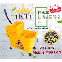 TKTT Mop Wringer Pail Mop Bucket Cart Janitor Cleaner Cart Casters Mop Pail Baldi Mop Beroda Serbaa