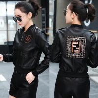 THEME 21 Women New Fashion Pu Leather Jacket Zipper Motorcycle Coat Short Faux Leather Biker Jacket Soft Bomber Jacket Female