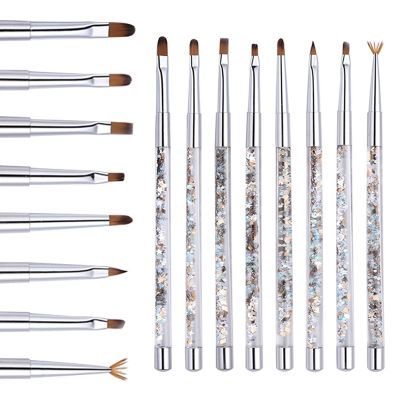 Nail Brush For Manicure Gel Brush Professional Liner Painting Gradient Pen Mixed Shape Acrylic Carving Gel Brush Nail Art Tools