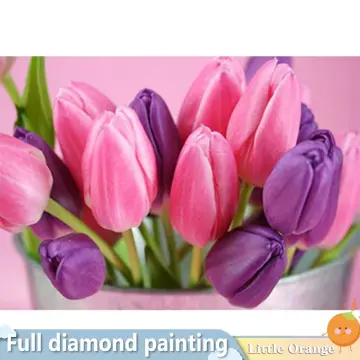 5D Diamond Painting Big Purple Tulip Kit