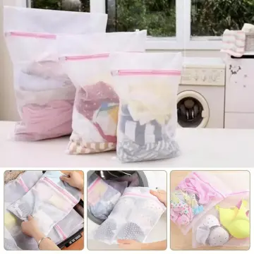 lightingeverthing 】Zippered Mesh Laundry Wash Bags Foldable