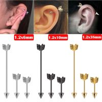 【LZ】✴  Aço cirúrgico Seta Cartilagem Brinco Helix Stud Piercing Straight Industrial Barbell Anel Jóia do corpo 1Pc