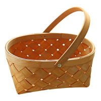 Desktop Storage Basket Hand Woven Bamboo Basket Vegetable Fruit Portable Baskets Home Daily for Home kitchen