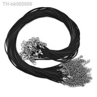 ﹉✷ 50Pcs/lot 1.5/2mm Leather Cord Necklace With Lobster Clasp Wax Rope Chain For DIY Necklaces Pendant Wax Cord Jewelry Findings